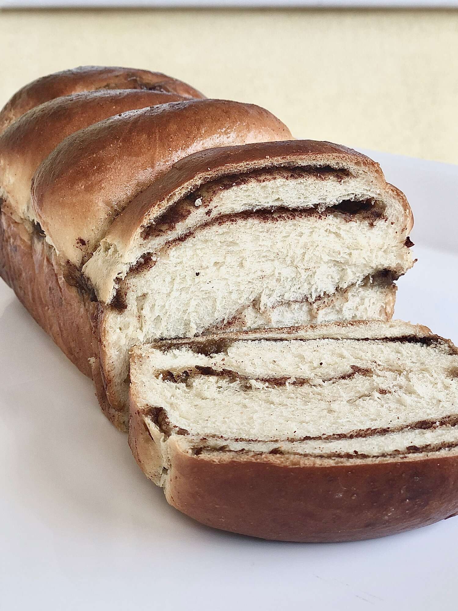 A cinnamon swirl milk bread loaf from Billy Bread